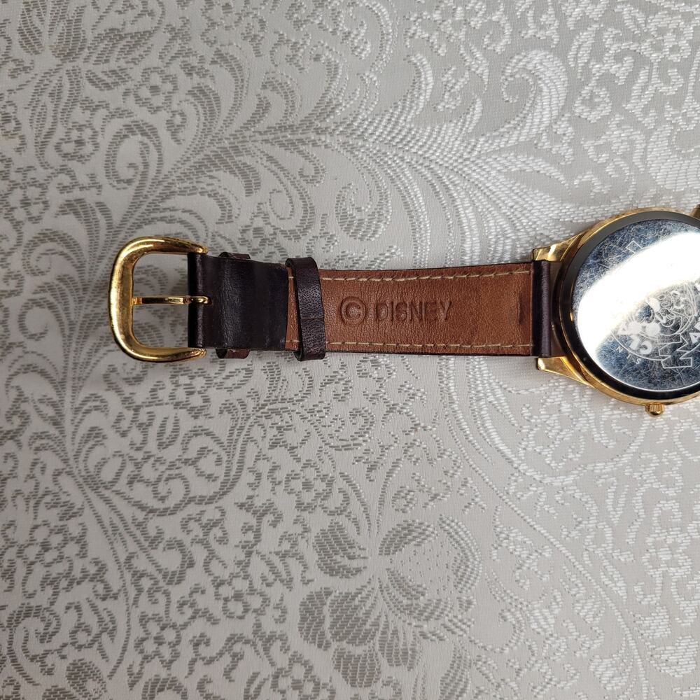 VTG Disney leather watch Fossil Mickey Mouse Classic Adventures Lonesome Ghost - Picture 4 of 6